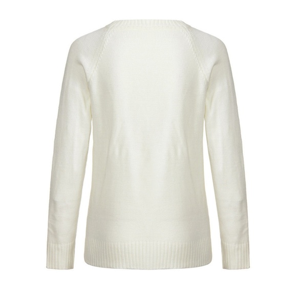 ๐คHP๐ค HEART ON YOUR SLEEVE White Knit Sweater - Picture 7 of 8